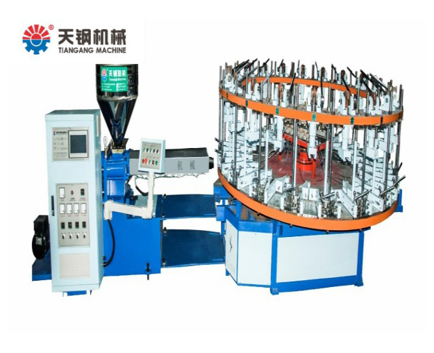 半自動圓盤式預(yù)塑連幫鞋底成型注塑機